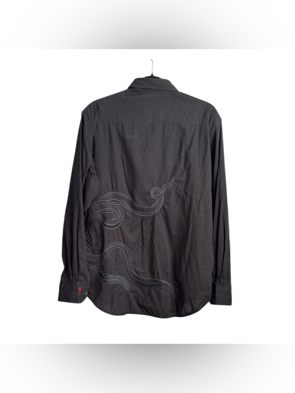 Robert Graham Embroidered 💯 Cotton Black Long-Sleeve Button-Down Shirt Size M - Picture 2 of 16